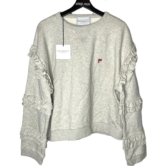 Philosophy di Lorenzo Serafini | Ruffle Oversized Pullover Sweatshirt Medium NWT - Picture 2 of 14